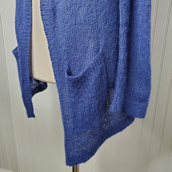 Wooden Ships Women's Mohair Wool Waterfall Cardigan Sweater Size Small M Blue - Picture 4 of 9